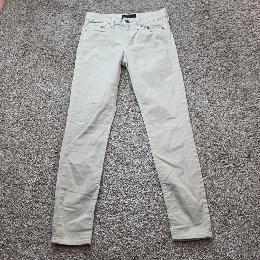 Lucky Brand Sofia Skinny Womens 4/27 Cream Corduroy Stretch Casual Pants Ladies